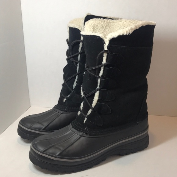 Khombu Duck Boots Women’s Black Suede Boots - Picture 3 of 8